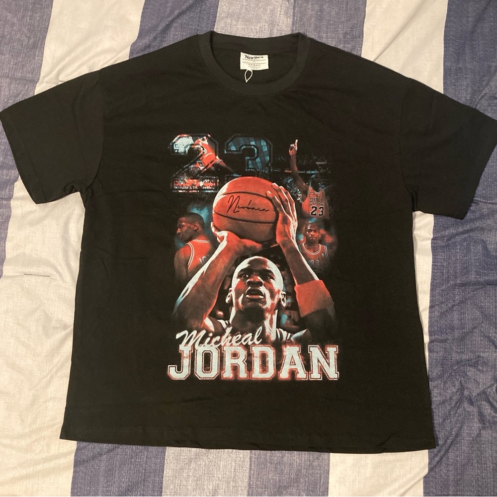 New Bara Michael Jordan #23 Mens T Shirt Sz XL Graphic Tee Black